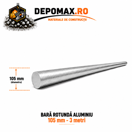 Bara rotunda aluminiu 105 mm, 3 metri, EN AW-6082